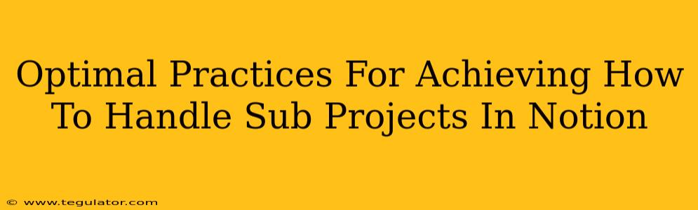 Optimal Practices For Achieving How To Handle Sub Projects In Notion